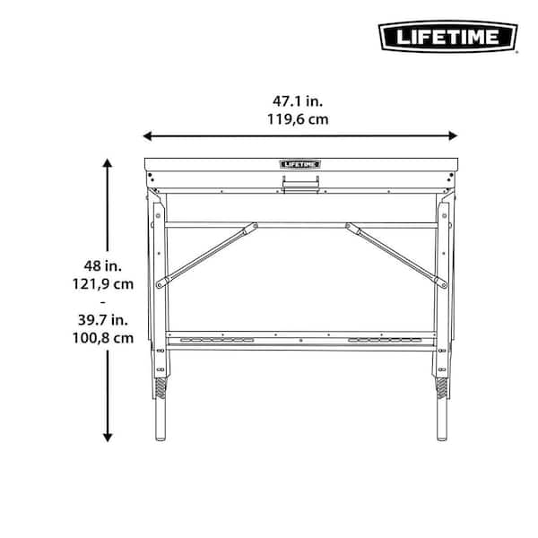 Lifetime 47 in. W x 31 in. D Wall-Mounted Folding Work Table 80421
