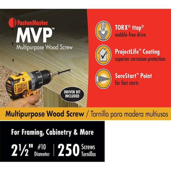 FastenMaster #10 x 2-1/2 in. Torx TTAP Drive Suresink Flat Head