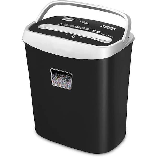 Yichuhaoxi Paper Shredder for Home Office, VidaTeco 10-Sheet Cross-Cut Shredder with US Patented Cutter in Black