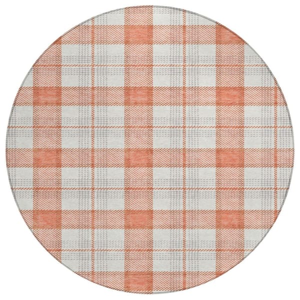 Chantille Machine Washable Indoor/Outdoor Abstract ACN1052 Coral 8 ft. x 8 ft. Area Rug