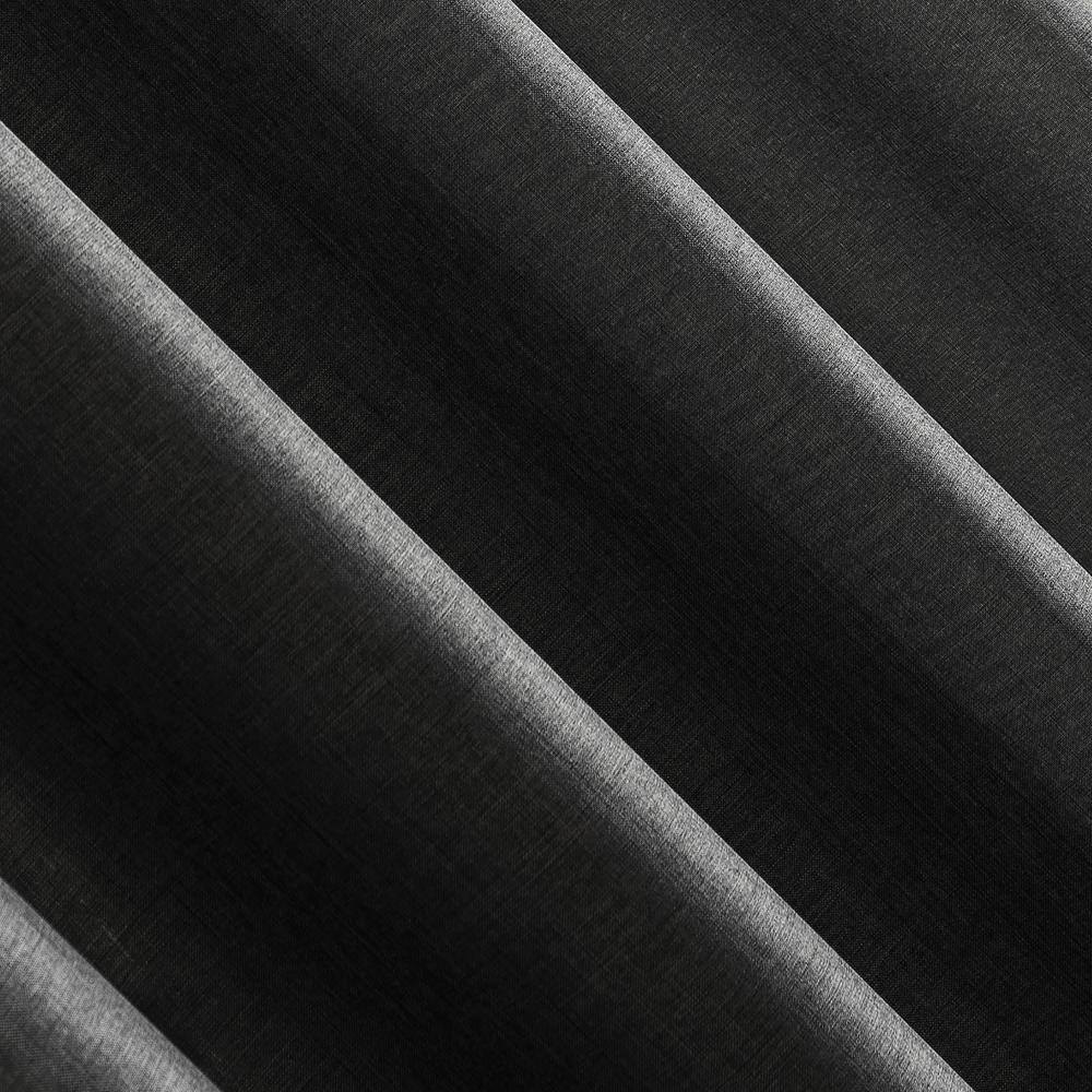 Coal Gray Heathered Texture Semi-Sheer Tab Top Curtain Panel
