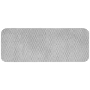 Cabernet Platinum Gray 22 in. x 60 in. Washable Bathroom Accent Rug