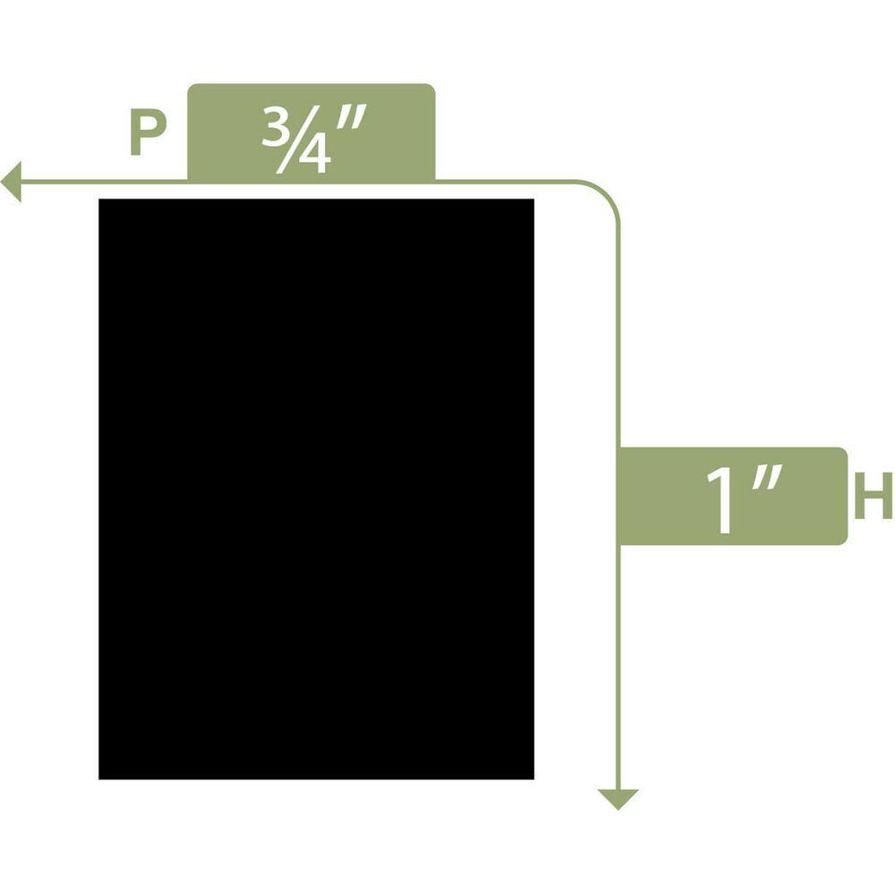 White PVC 1" x 0.75" x 96" Stop Moulding