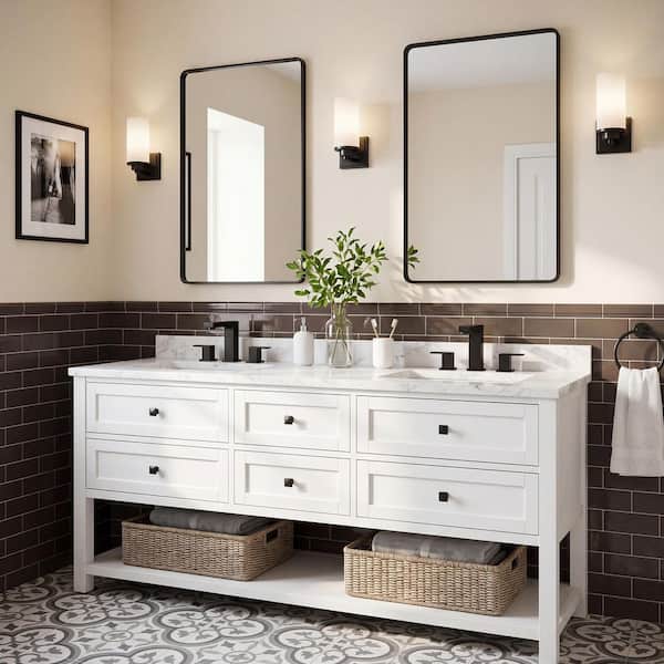 Hoimpro 8-Inch Widespread Bathroom Faucet – Matte Black, 2-Handle, 3-Hole With Pop-Up Drain & CUPC Supply Hoses