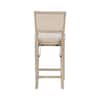 Linon Home Decor Keira 37 in. H Graywash High Back Wood Counter Height Bar Stool with Fabric Seat THD04634