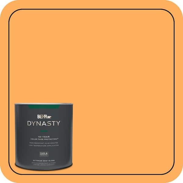 BEHR DYNASTY 1 qt. #280B-5 Vintage Orange Semi-Gloss Enamel Exterior Stain-Blocking Paint & Primer