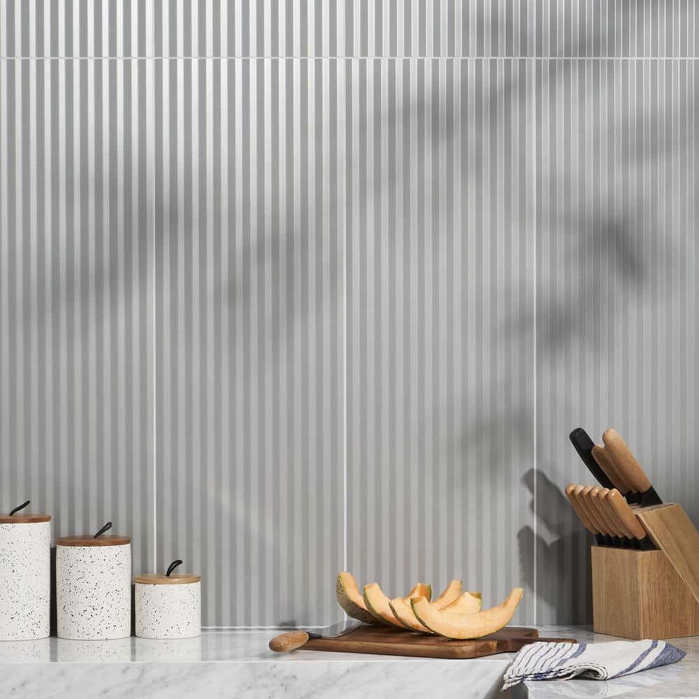 Turbine 12" x 36" Matte Gray Ceramic Wall Tile