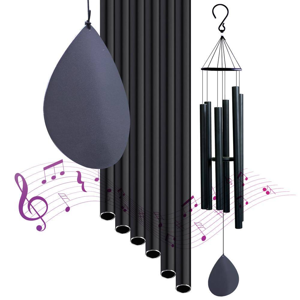 50'' Black Aluminum and Iron Wind Chime