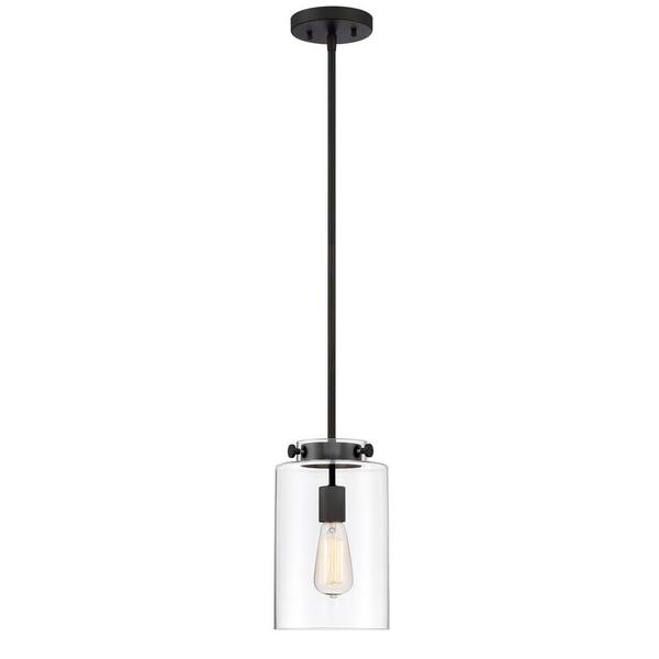Home Decorators Collection 1-Light Oil Rubbed Bronze Mini Pendant with Clear Glass Shade