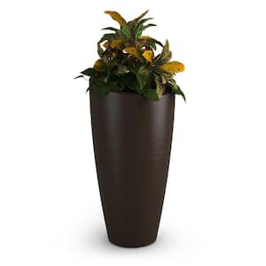 Modesto 32 in. Round Espresso Polyethylene Planter
