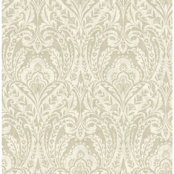 A-Street Prints Berkshire Beige Damask Wallpaper