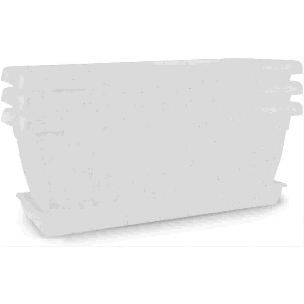 20 in. Drainage Holes Outdoor and Indoor Plastic Window Box with Plastic Te