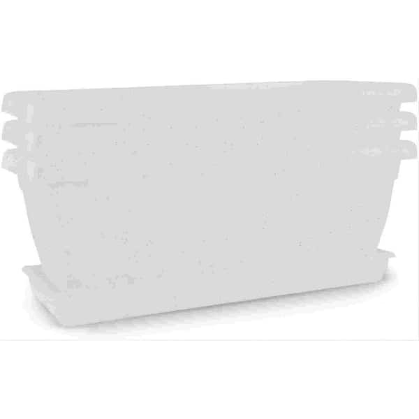 Cubilan 20 in. Drainage Holes Outdoor and Indoor Plastic Window Box with Plastic Terracota for Plant Pots (Pack of 3 )