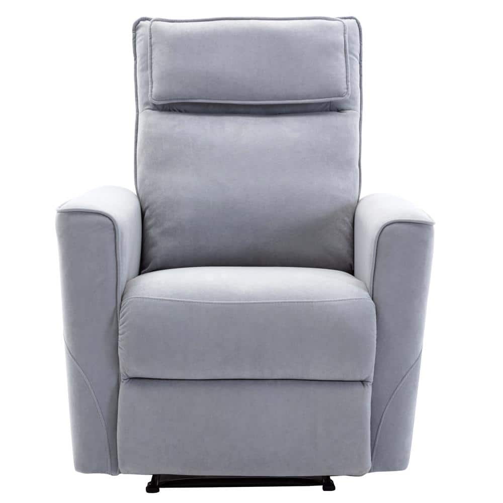 Utopia 4niture Jayda Light Gray Polyester with Padded Seat Manual Recliner Chair HASG000182AAA 