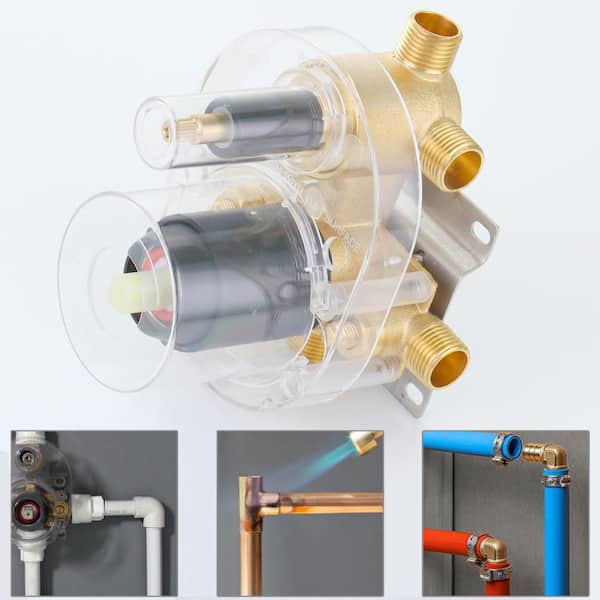 Siavonce 2-spray Wall Mount Bathtub Shower Faucet Set with 12 in