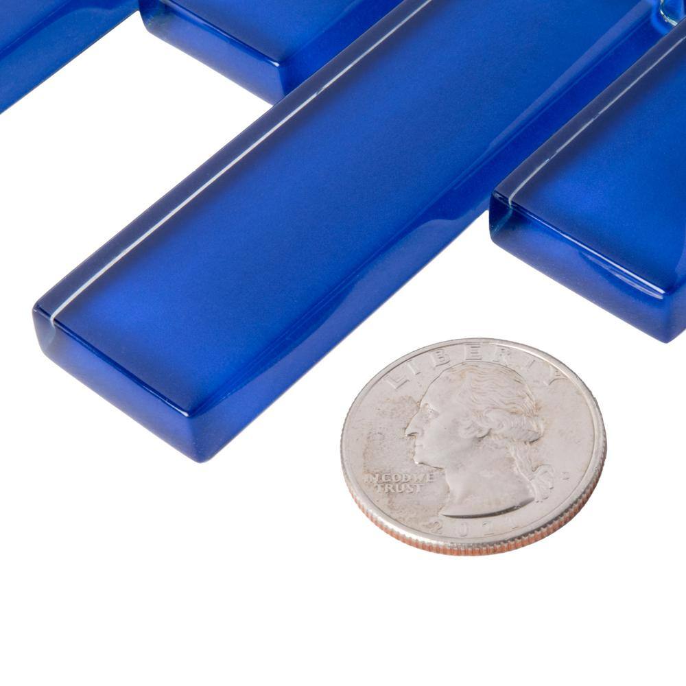Cobalt Blue Polished Glass Mosaic Tile for Kitchen and Bathroom