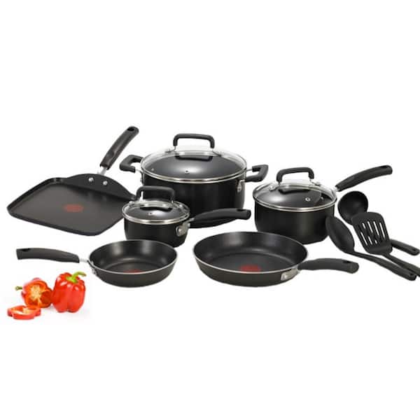 T-fal Expert Forged Nonstick Cookware, 12pc Set, Black : Target