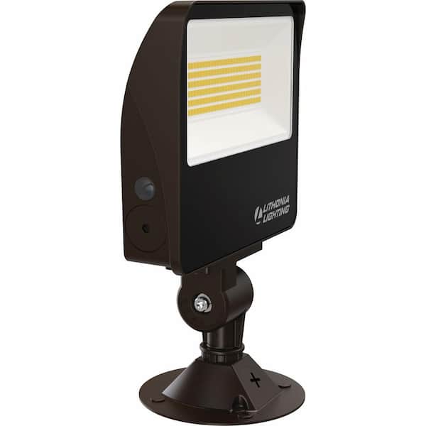 Lithonia Lighting Contractor Select ESXF2 Bronze Outdoor Integrated LED Flood Light with Switchable Lumens and CCT