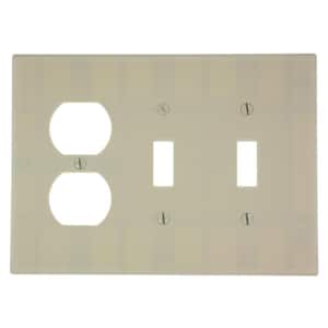 Ivory 3-Gang 2-Toggle/1-Duplex Wall Plate (1-Pack)
