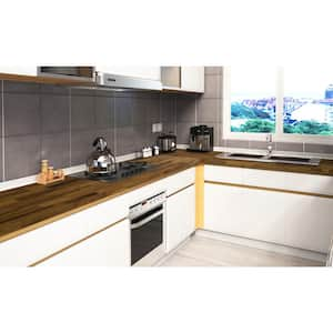 8 ft. L x 40 in. D, Acacia Butcher Block Island Countertop in Brown with Square Edge