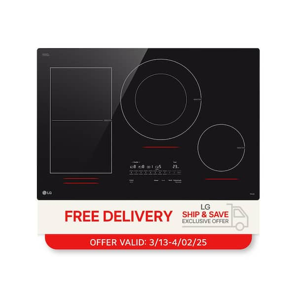 30 in. Smart 4 Element Induction Cooktop with 5.0 kW Power Element and ThinQ