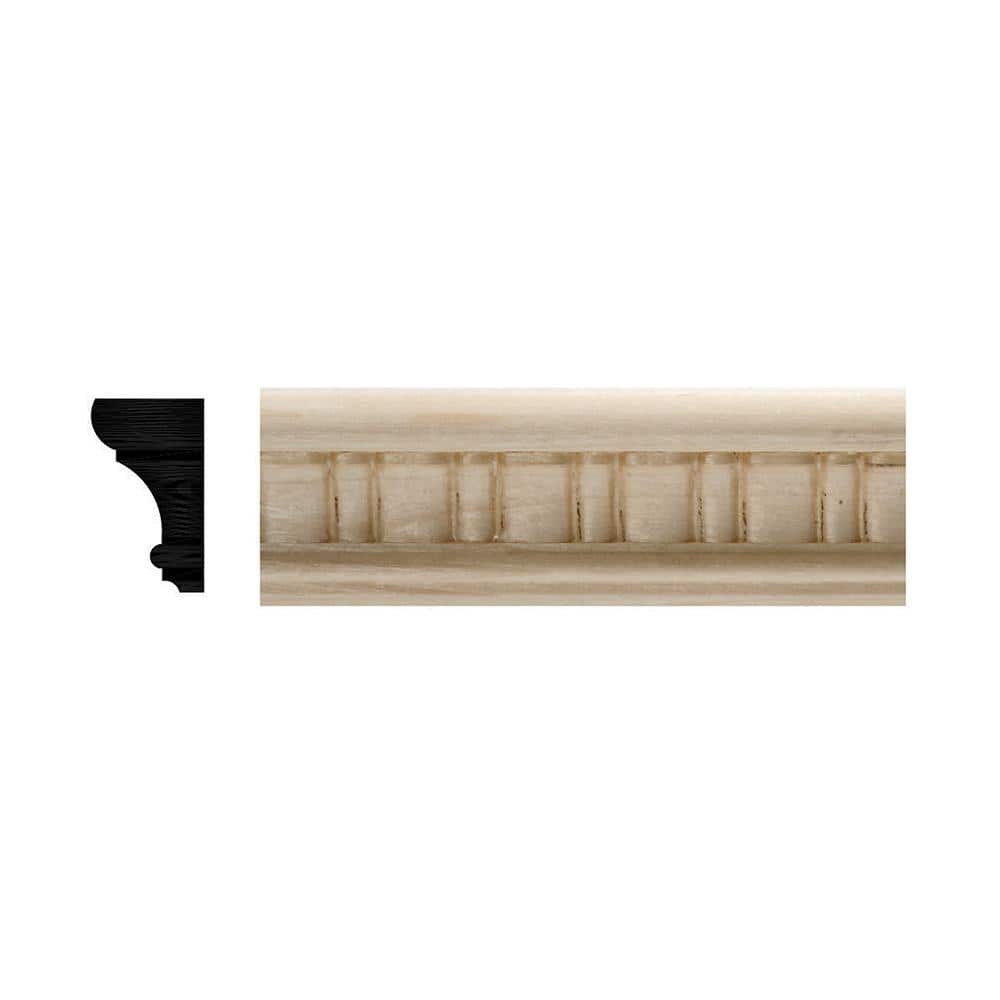 Unfinished White Hardwood Scallop Embossed Chair Rail Moulding