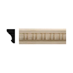 95-4WHW . 875 in. D X 1.5 in. W X 47.5 in. L Unfinished White Hardwood Scallop Embossed Chair Rail Moulding