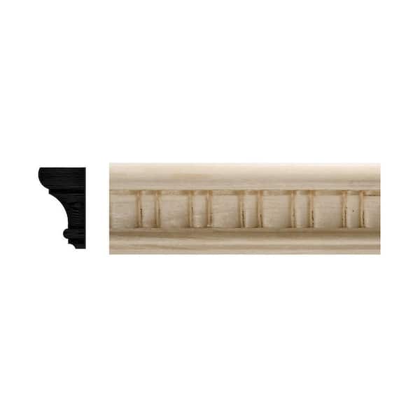 Ornamental Mouldings 95-4WHW . 875 in. D X 1.5 in. W X 47.5 in. L Unfinished White Hardwood Scallop Embossed Chair Rail Moulding