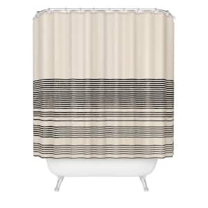 Kierkegaard Design Studio Organic Stripes Minimalist Black Shower Curtain