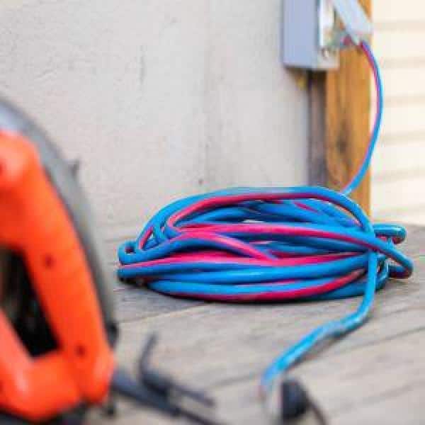 50 ft Blue and Red Cold Weather Extension Cord with Lighted Plug