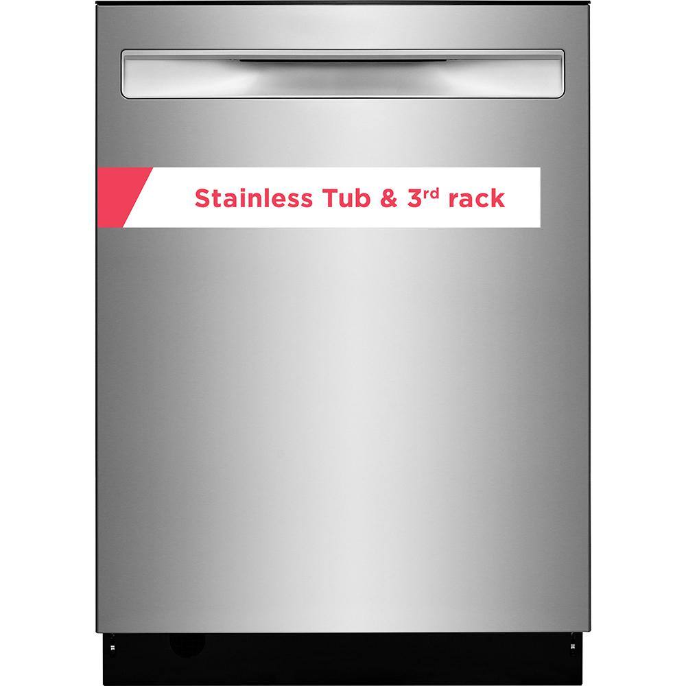 FRIGIDAIRE GALLERY 24 in. in Smudge-Proof Stainless Steel Built-In Tall Tub Dishwasher, Silver