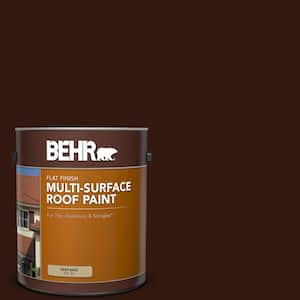 1 gal. #RP-20 Bark Brown Flat Multi-Surface Exterior Roof Paint