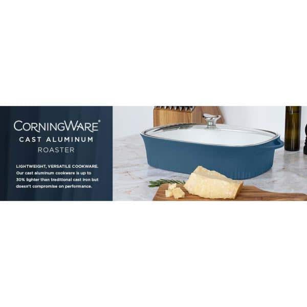 Corningware 5.5 Qt. Cast Aluminum Dutch Oven with Lid Blue 1143627 - The  Home Depot