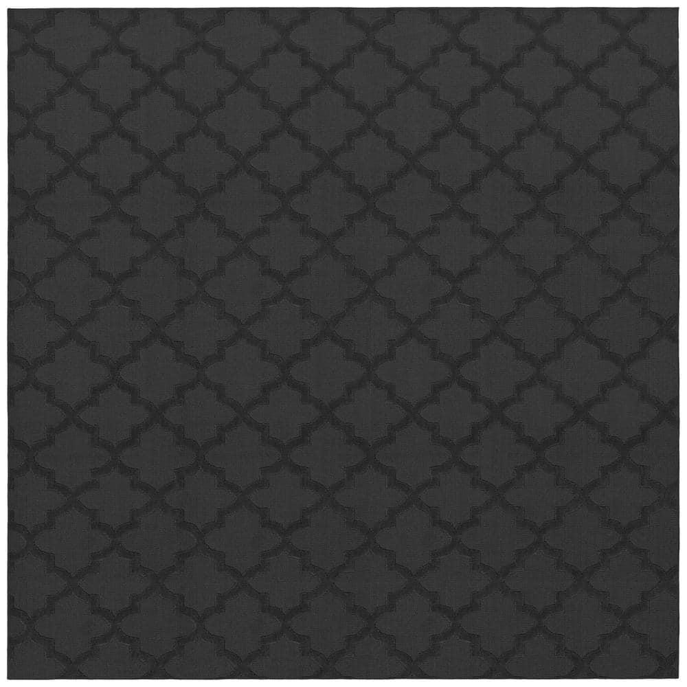 Cinder Gray Quatrefoil Tufted 12' Square Synthetic Area Rug