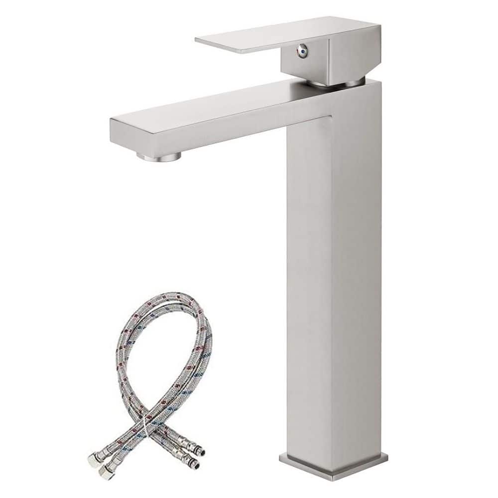 Brushed Nickel Single Handle Vessel Sink Bathroom Faucet