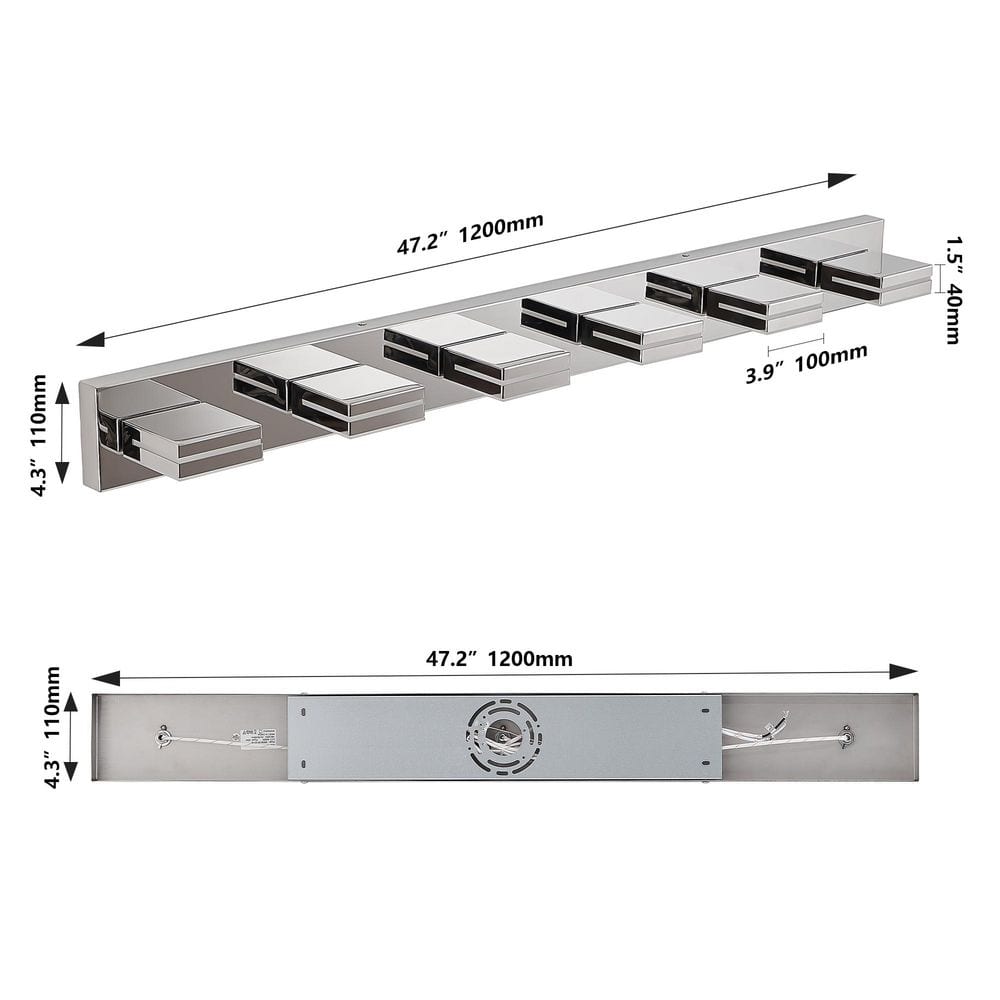 6-Light Chrome LED Vanity Light - Modern Geometric Wall Sconce with Wide Coverage for Bathroom & Mirror price history on PriceWatchPro