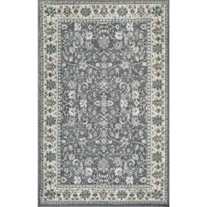 Mikayla Classic Floral Gray 5 ft. x 8 ft. Area Rug