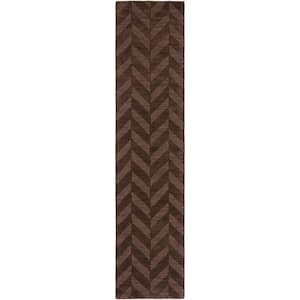 Central Park Carrie Chocolate 2 ft. x 8 ft. Indoor Runner Rug