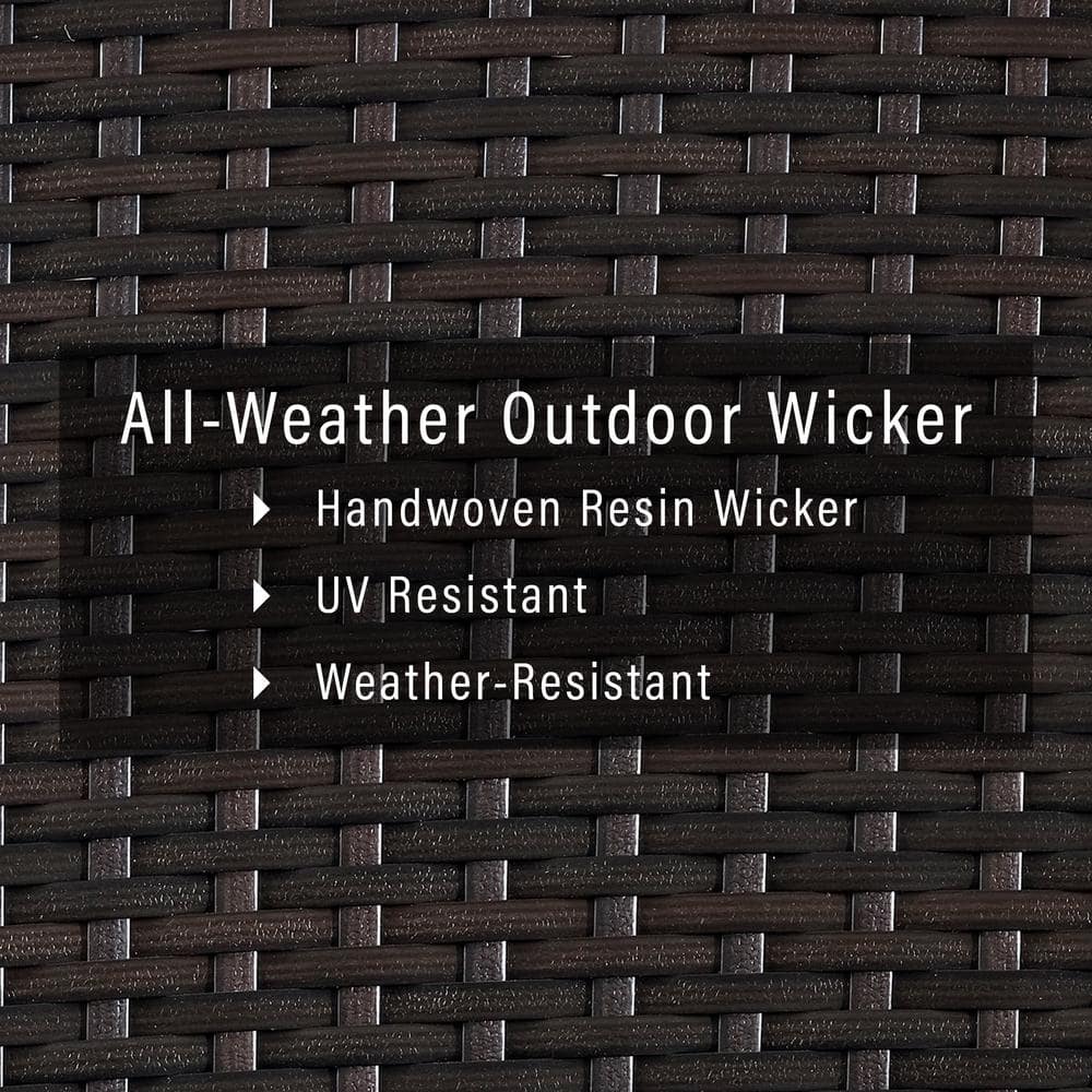 Palm Harbor Brown Wicker Loveseat with Sand Cushions