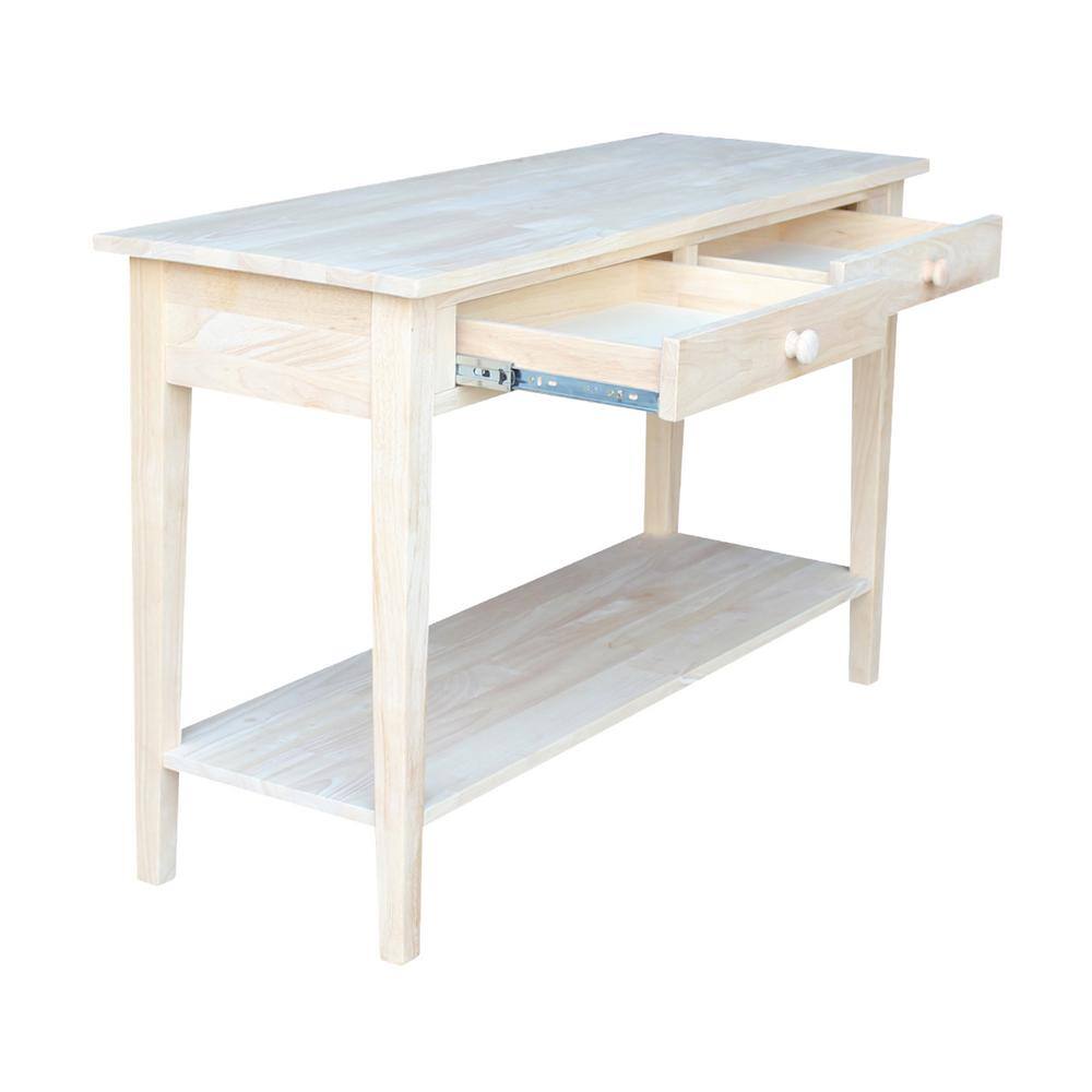 Spencer Light Brown Solid Wood Console Table with Storage