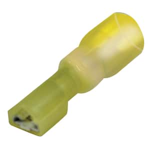 Heat Shrink Quick Disconnects, Female, Wire Range: 12-10 - Yellow