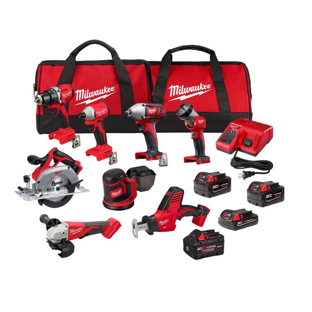 M18 18V Lithium-Ion Cordless Combo Kit (8-Tool) with (4) Batteries, Charger and Tool Bag price history on PriceWatchPro