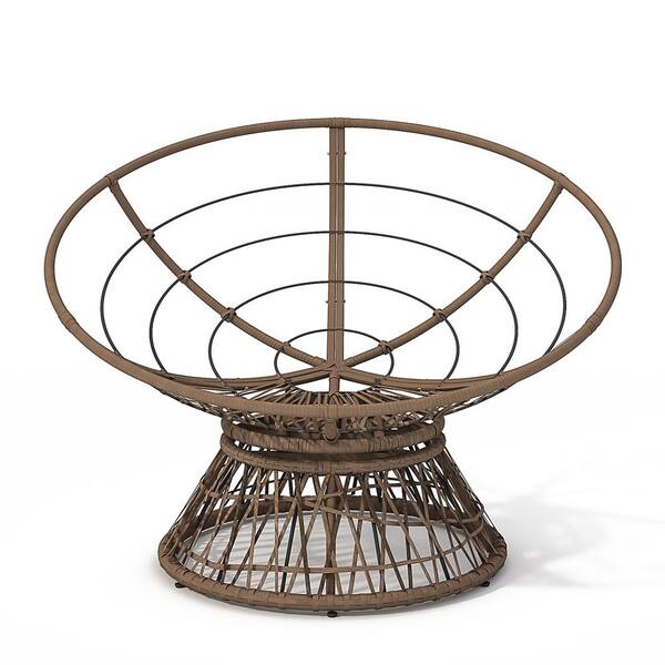 Zeus & Ruta Wicker Outdoor Chaise Lounge Chair, Brown Base