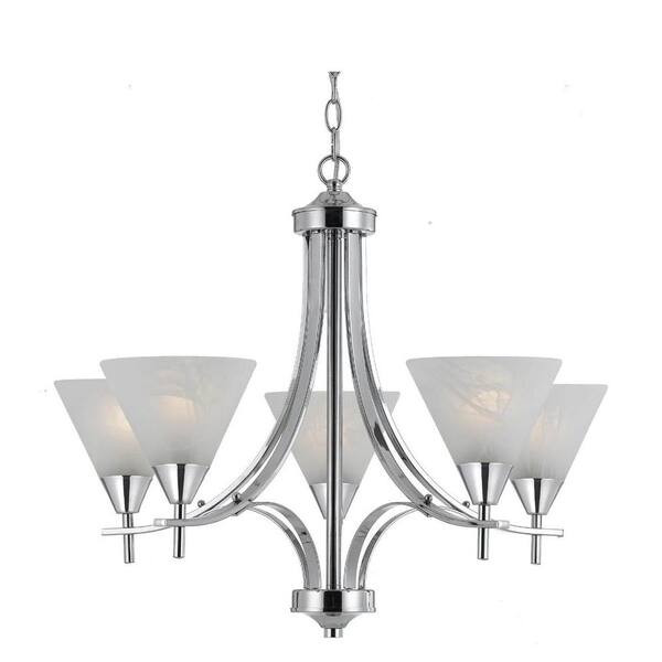 Illumine 5-Light Ceiling Chrome Incandescent Chandelier