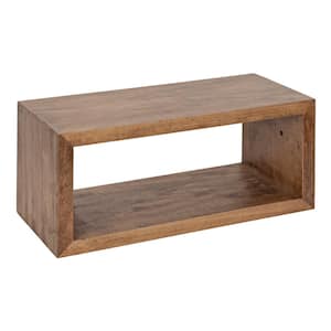 Holt 8 in. x 18 in. x 8 in. Rustic Brown Wood Floating Decorative Wall Shelf Without Brackets