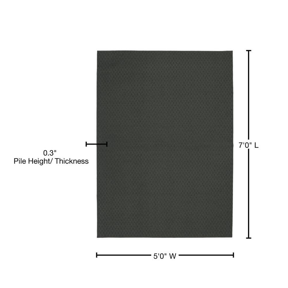 Cinder Gray Town Square 5' x 7' Tufted Synthetic Area Rug