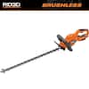 RIDGID 18V Brushless Cordless Battery 22 in. Hedge Trimmer (Tool Only) R01401B