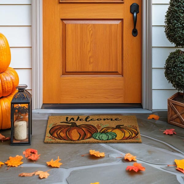 Pumpkin Pals 18 in. x 30 in. Harvest Coir Outdoor Mat