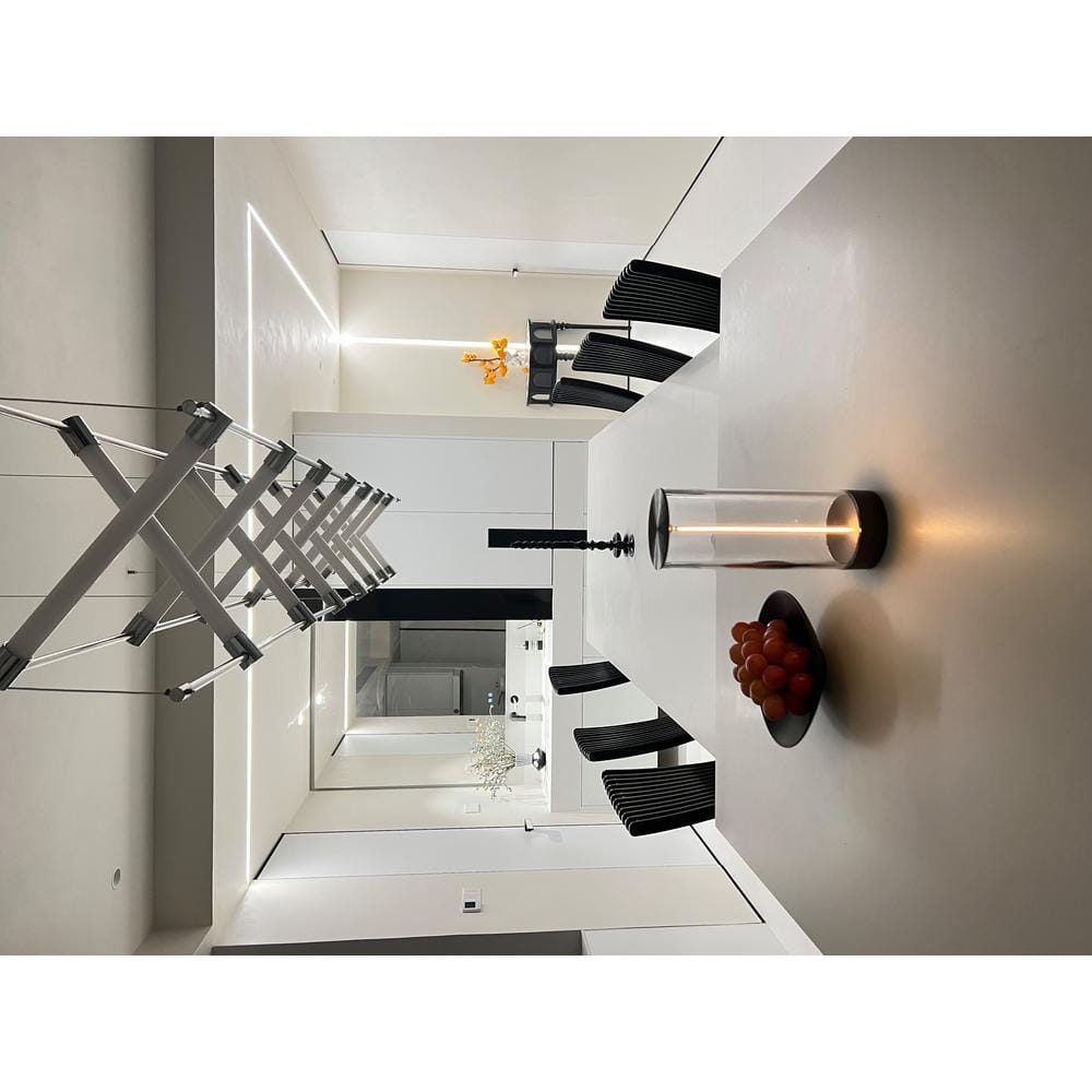 Gray Cordless Cylinder LED Bedside Lamp with Acrylic Shade