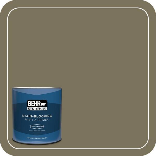 BEHR ULTRA 1 qt. #380F-7 Crocodile Extra Durable Satin Enamel Interior Paint & Primer